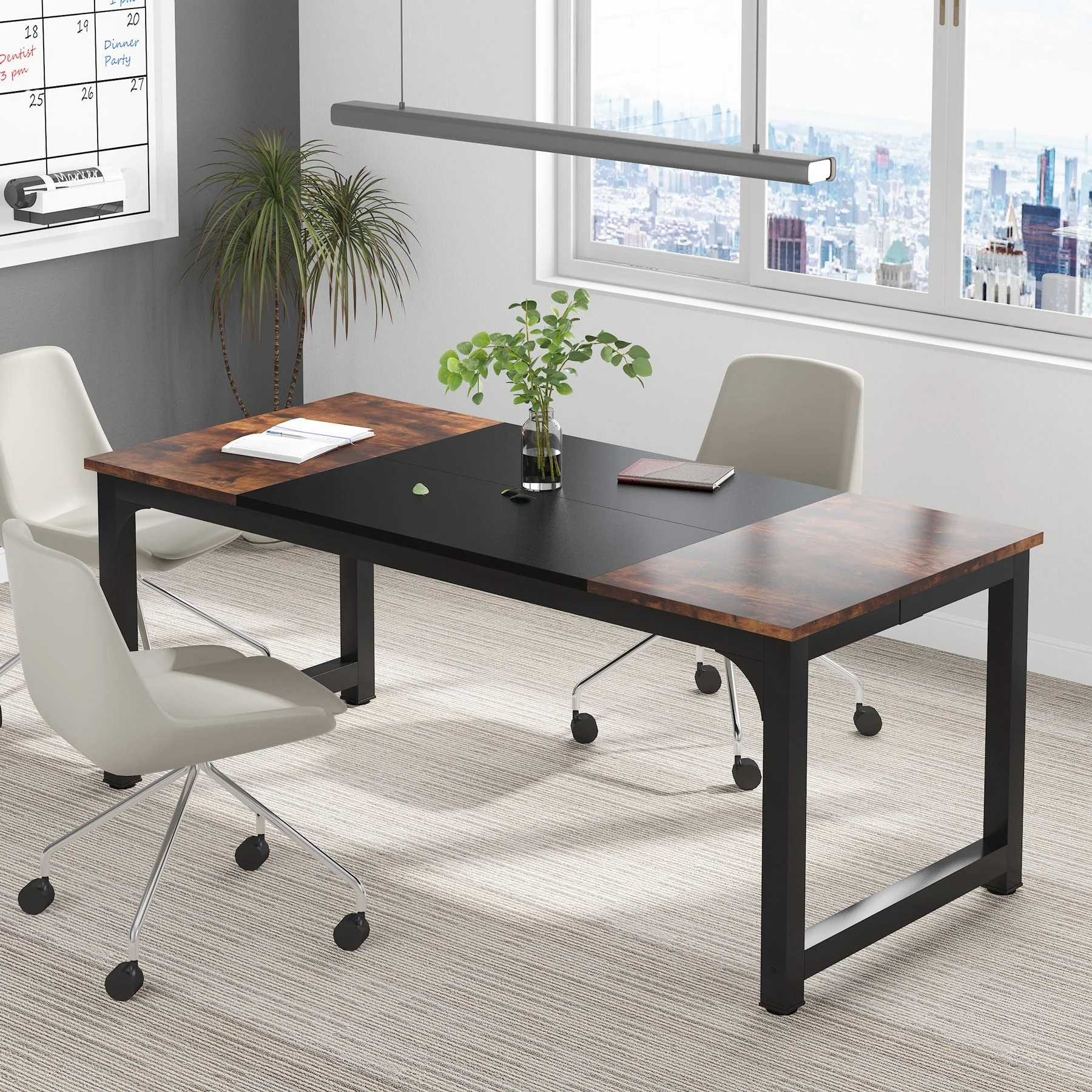 70.86 Conference Table, Meeting Table with Stable Metal Frame - 70.86”L x 31”W x 29”H