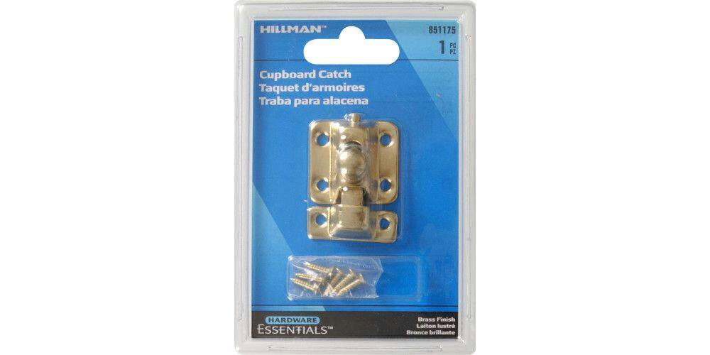 Hillman 851175 Steel Cabinet/Cupboard Hinge Catch, Mounting Hardware Included, Brass-Plated, 1-pc
