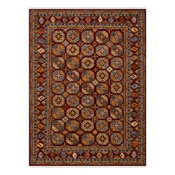 Dywan wełniany KESHAN Frędzle, Ornament, ramka orientalny 80x145 cm