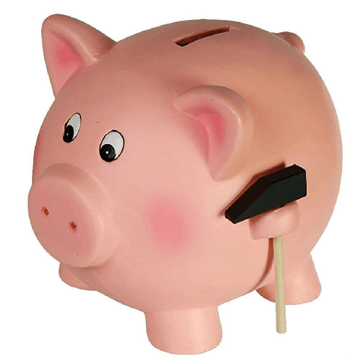 - Tirelire en terre cuite cochon avec le petit marteau