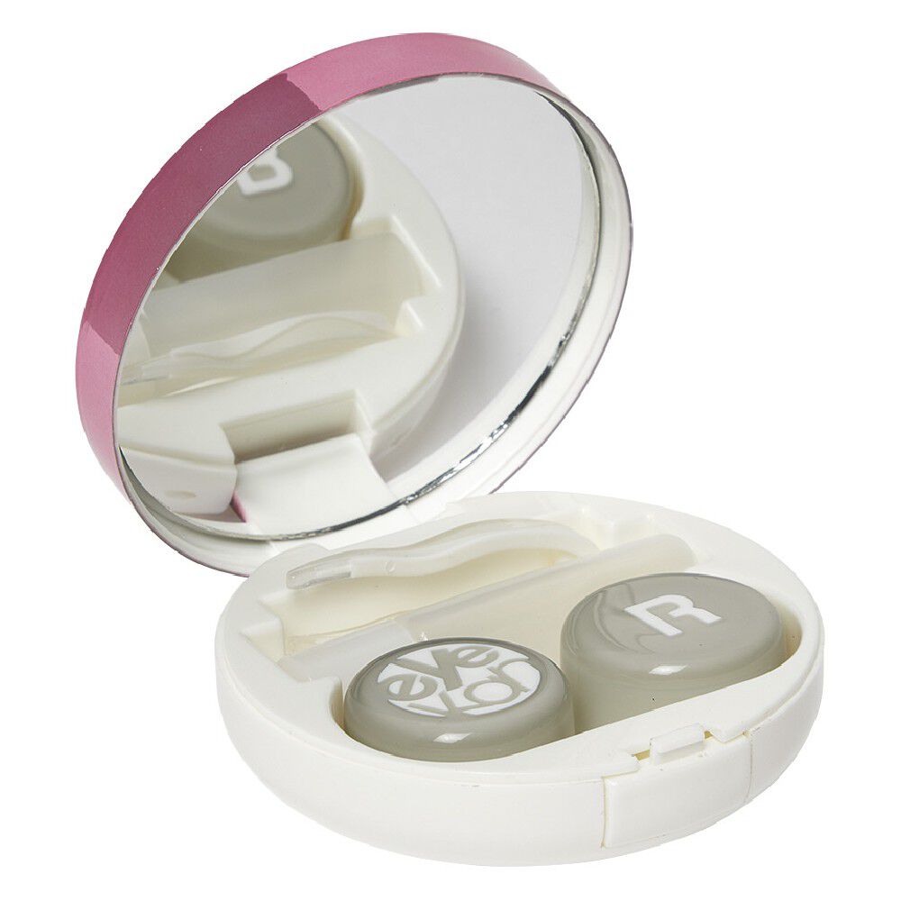 BoÎte de transport pour lentilles de contact rose ou bleu