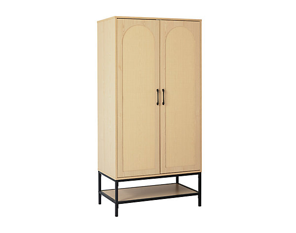 Nagato - armoire - cannage et effet bois - 80 cm - Best Mobilier