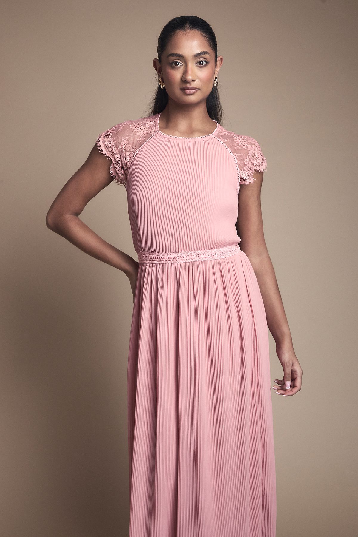 Oasis Delicate Lace Bodice Maxi Bridesmaid Dress