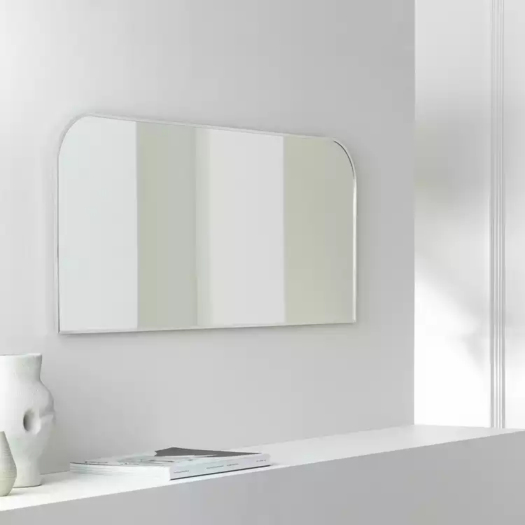 Habitat Silver Round Edge Rectangular Wall Mirror - 40x100cm