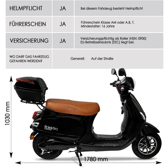 Elektroroller »Retro«, max. 45 km/h, Reichweite: 60 km