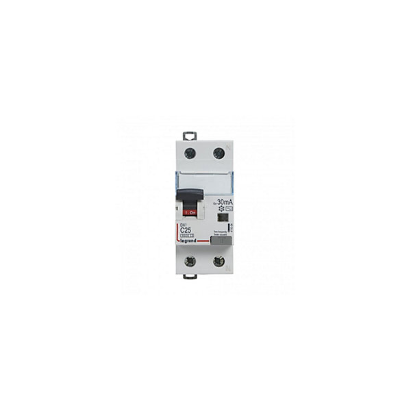 411004 Disjoncteur Différentiel 25a - 30ma - Type Ac - 1p n - 2 Modules - Neutre à Droite - Auxiliarisable - Legrand
