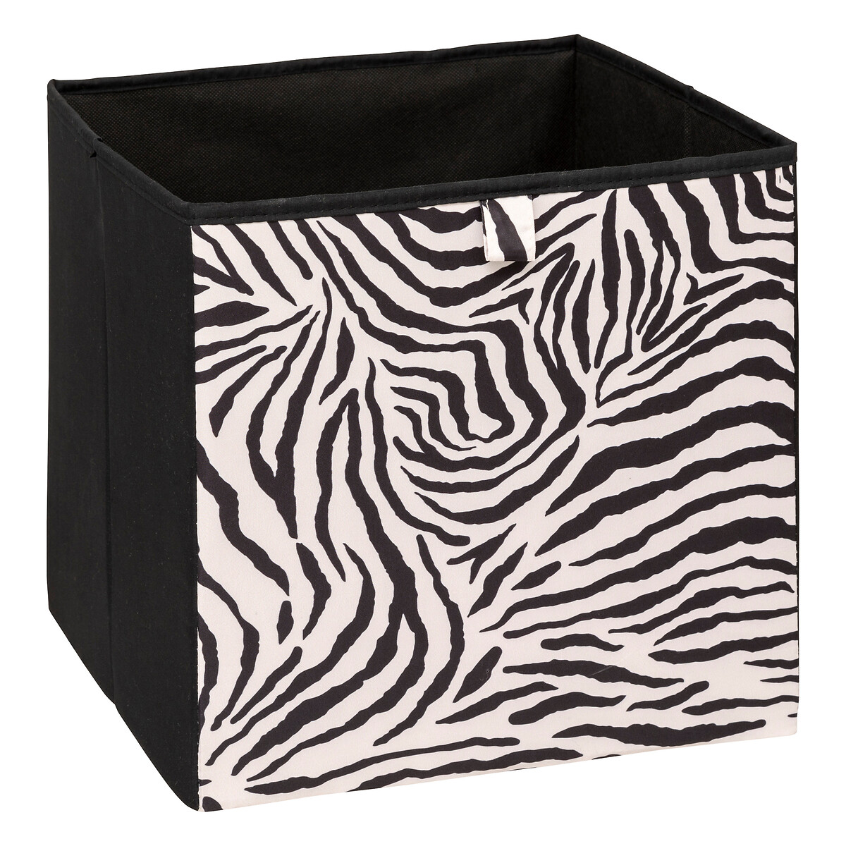 Caixa de arrumação padrão zebra 31x31cm