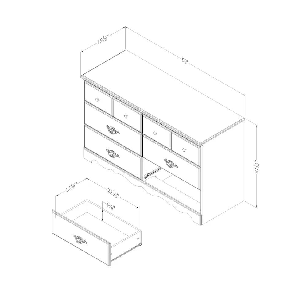 South Shore Prairie 6-drawer Double Dresser