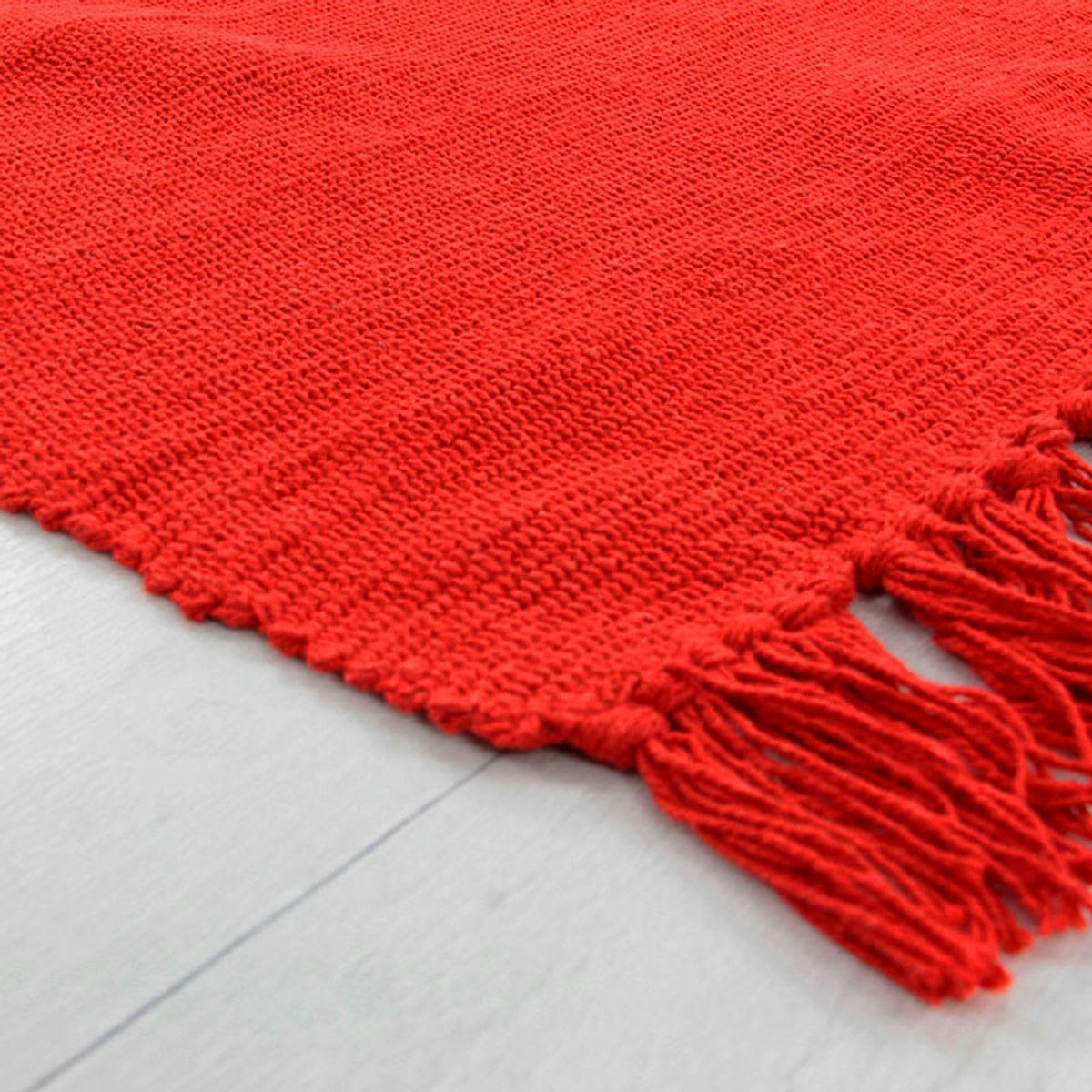 SIMPLY - Tapis 100% coton rouge 150x200