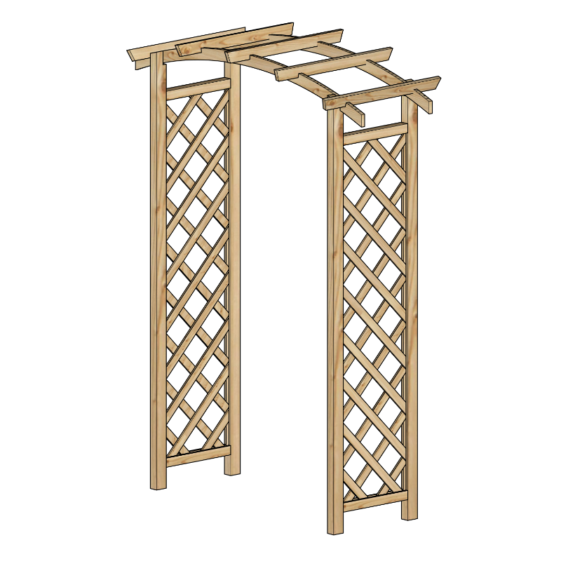 Pergola arquée Rose autoclave 1,3 x 0,52 x 2,215 m SOLID