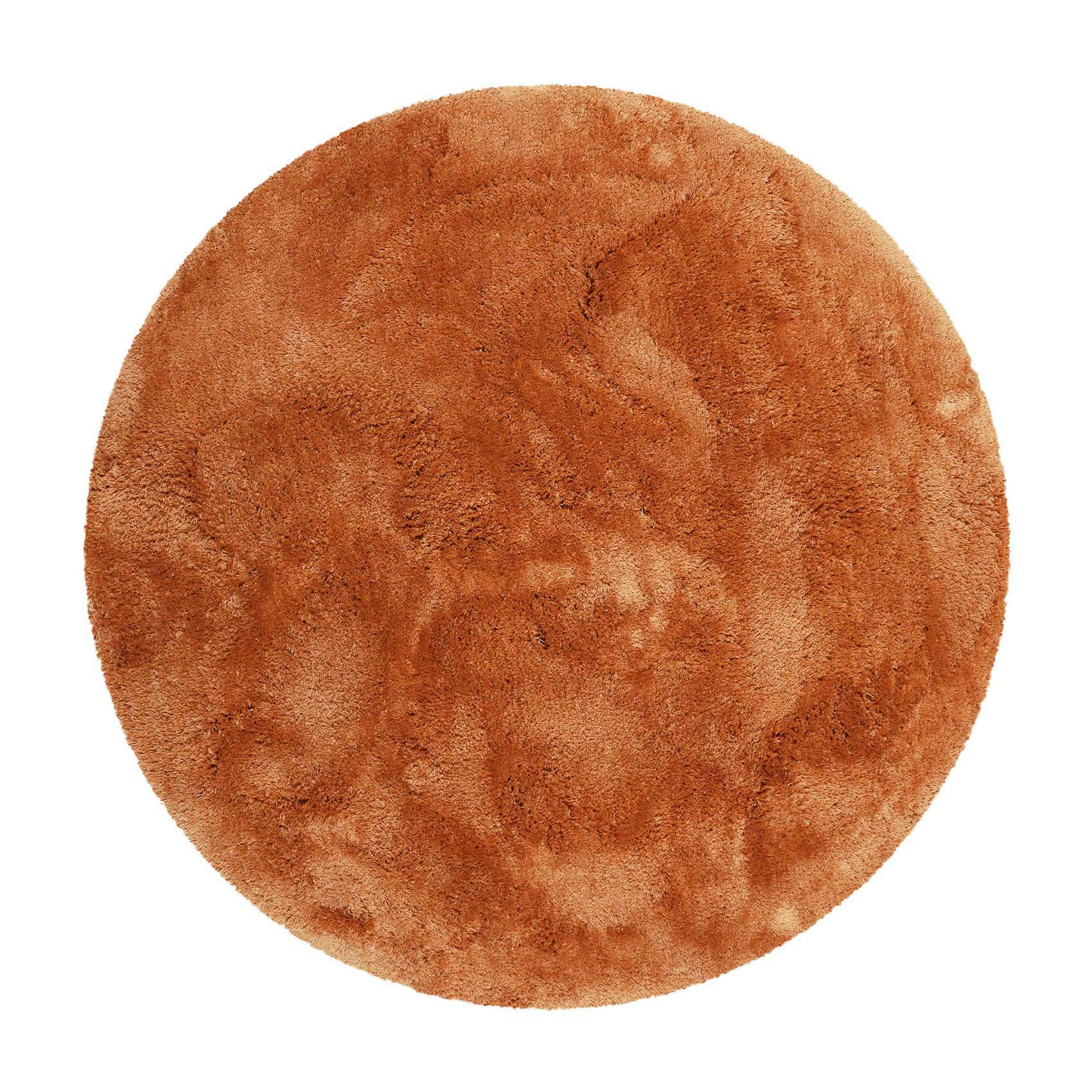 PORTO AZZURRO - Tapis de bain rond en microfibre antidérapant terracotta 90 D