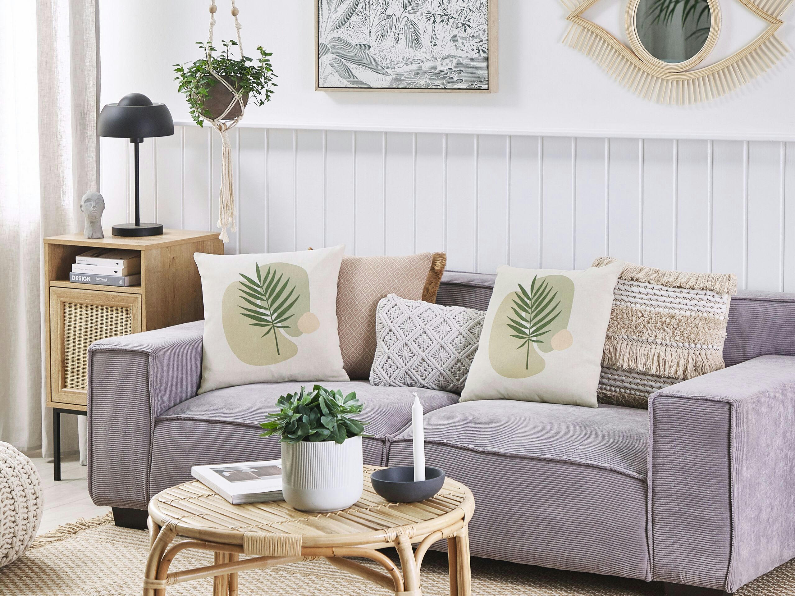 MICROSORUM - Lot de 2 coussin décoratifs en tissu vert 45x12cm