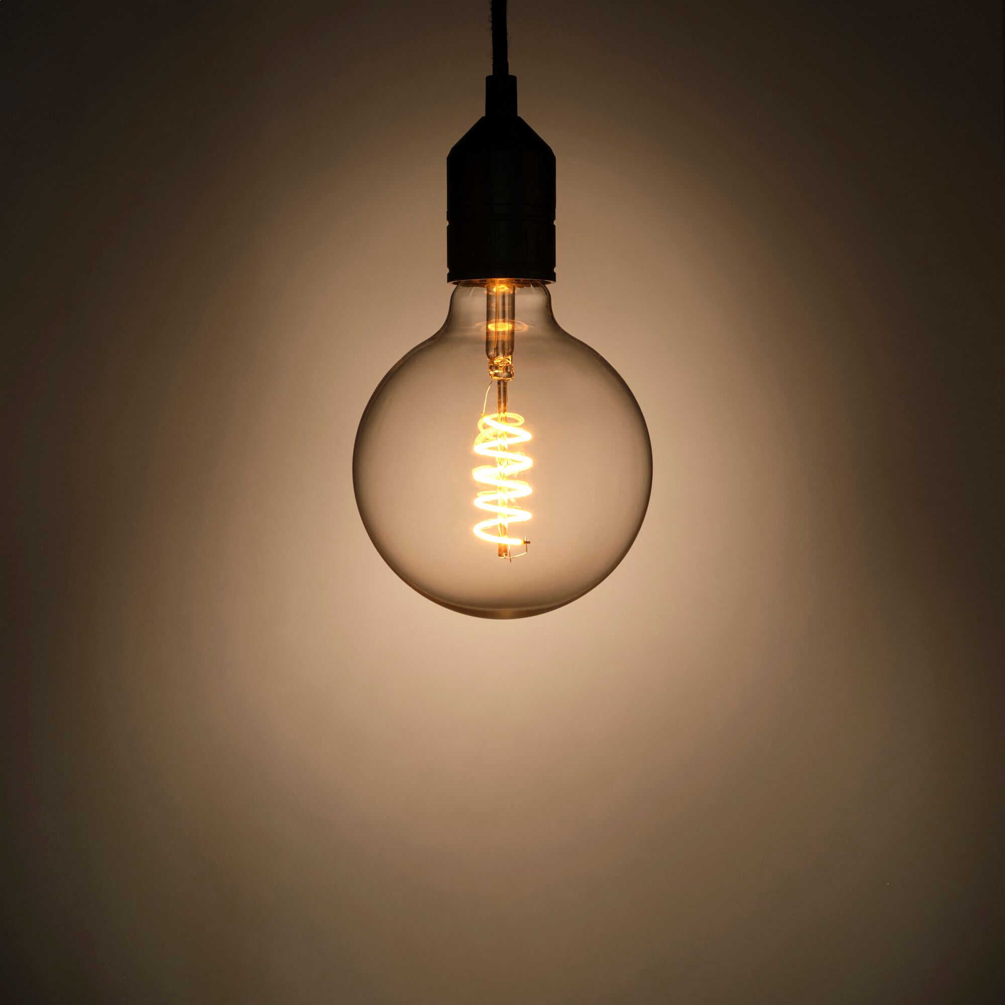 SPIRALE - Ampoule LED globe D12,4cm culot E27 - transparent
