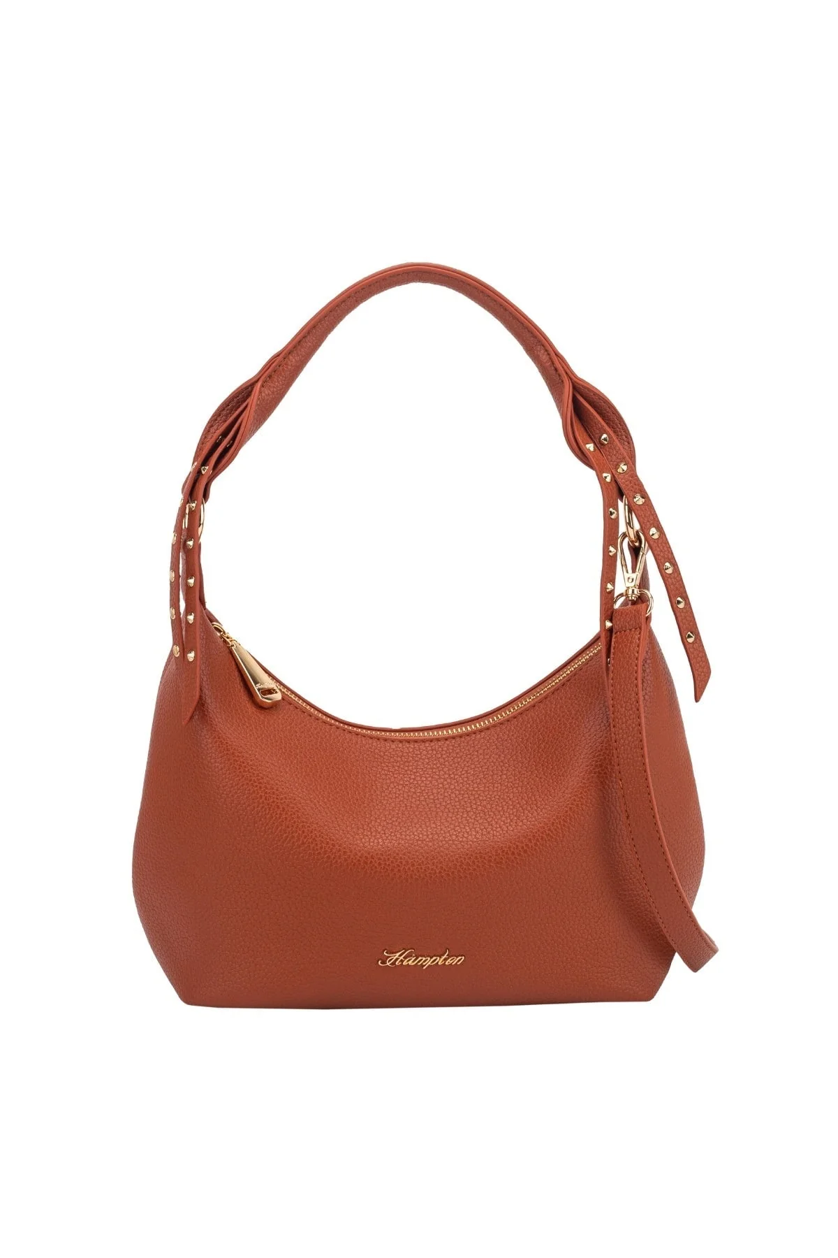 Lily Curved Hobo Bag in Tan