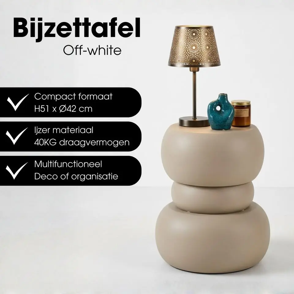 Mica Decorations Zea Bijzettafel - Bijzettafeltje Rond