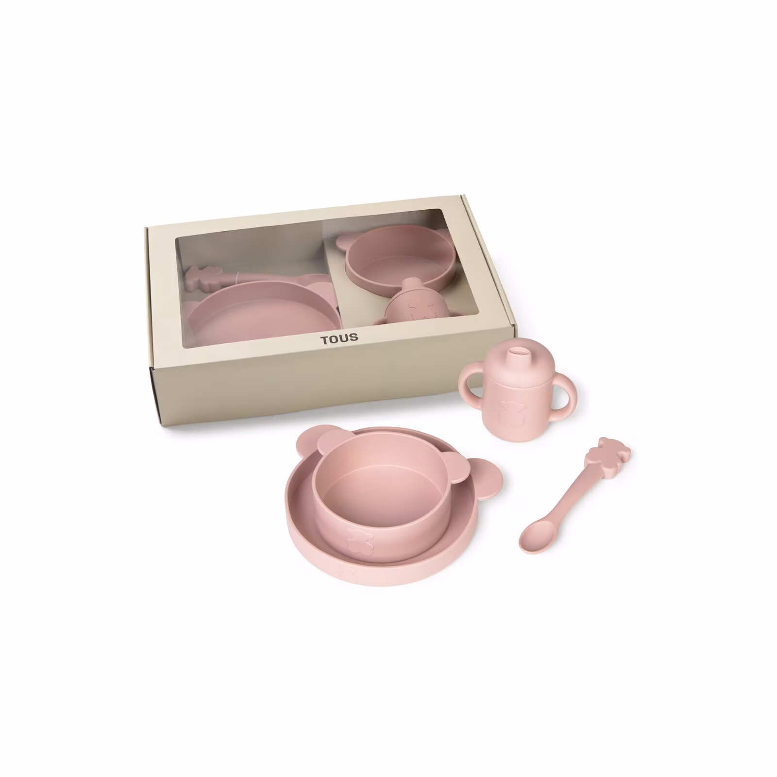 Vajilla de 4 piezas de silicona Zoe celeste