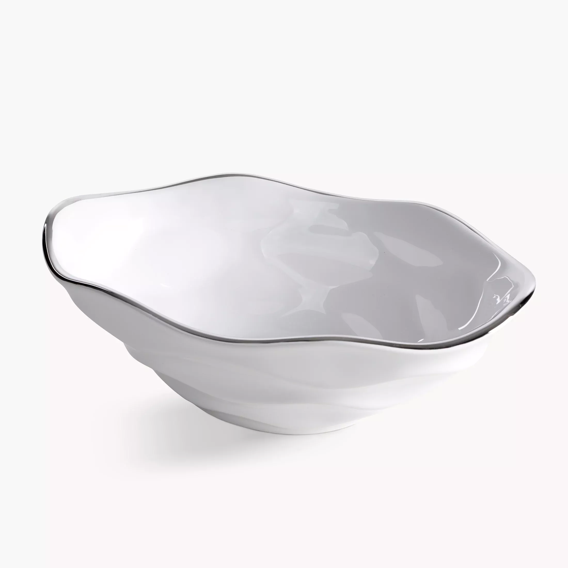 Misa dekoracyjna biało, srebrna 25x16x8 cm BONI