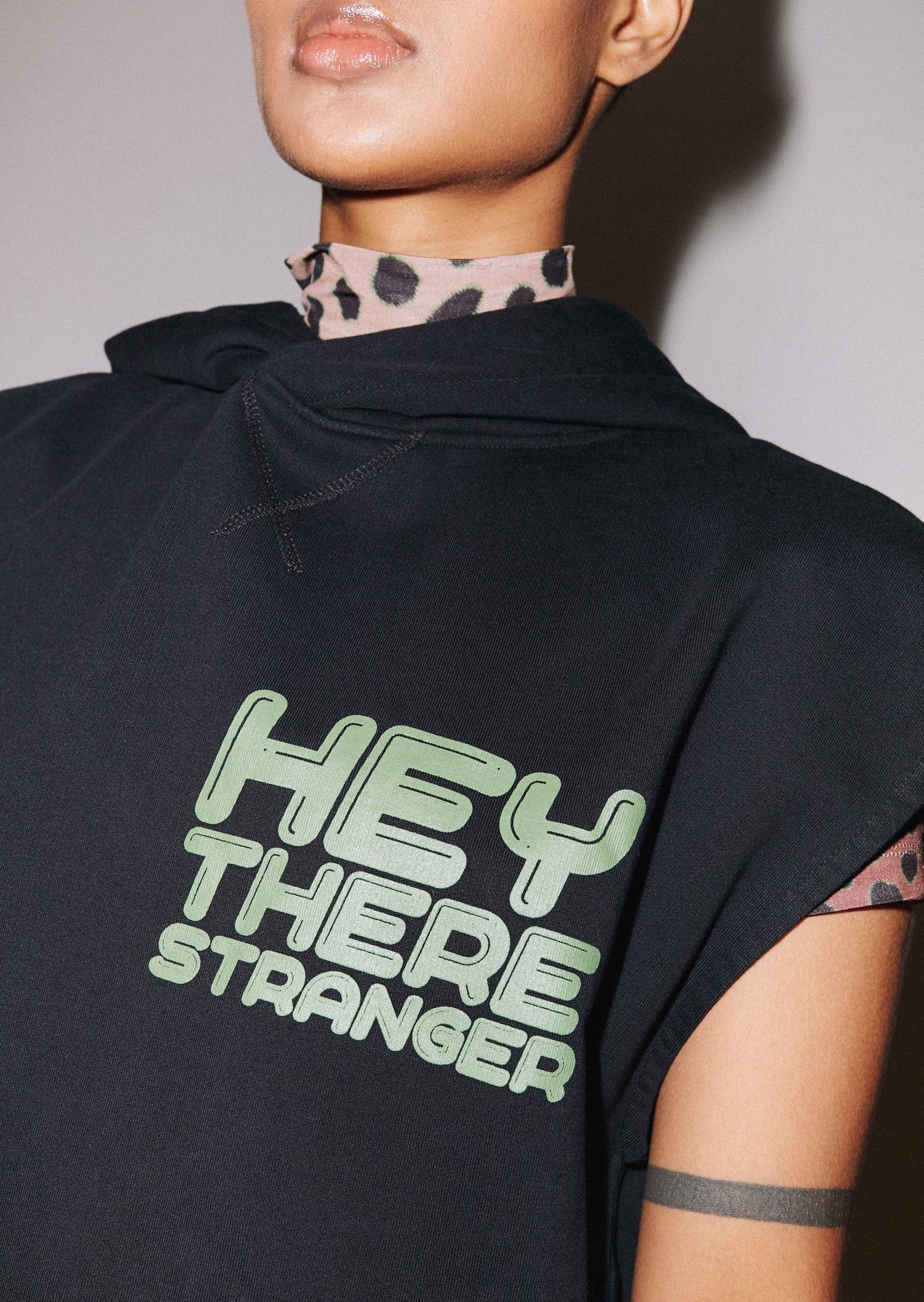 House of Holland Hey There' Longline Sleeveless Hoodie