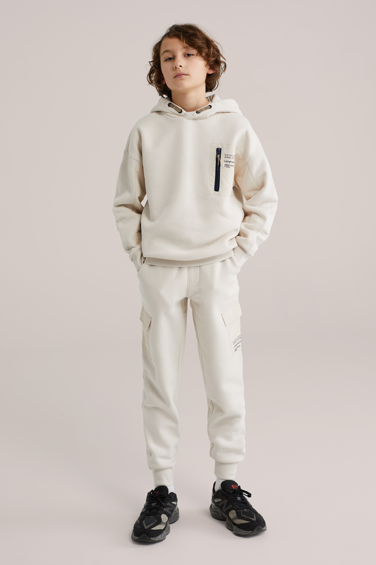 Jongens hoodie met print en ritsdetail