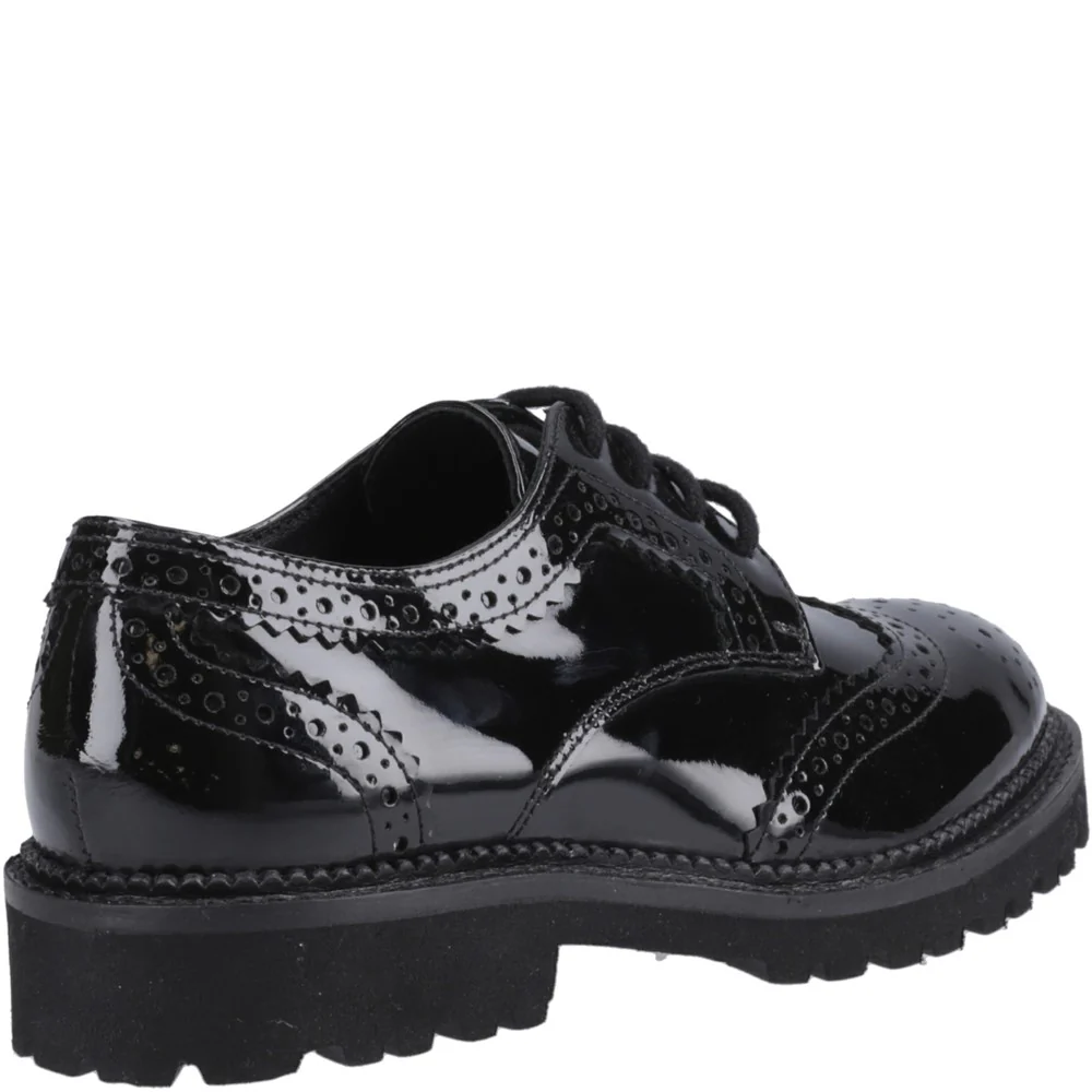 Hush Puppies Gabi Lace Up Patent Senior School Shoes