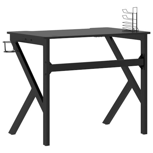 NNEVL Gaming Desk with K Shape Legs Black 90x60x75 cm