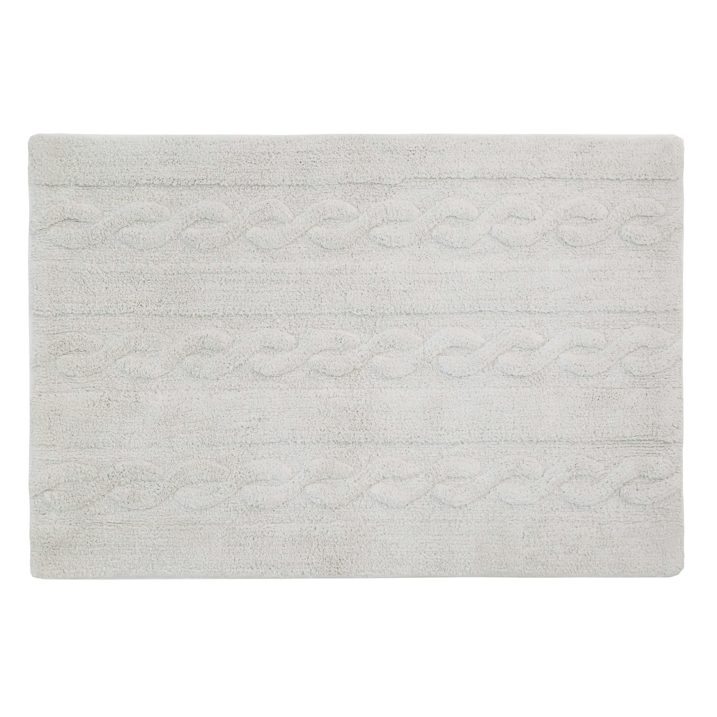 TRESSE - Tapis coton motif tresse gris 120x80