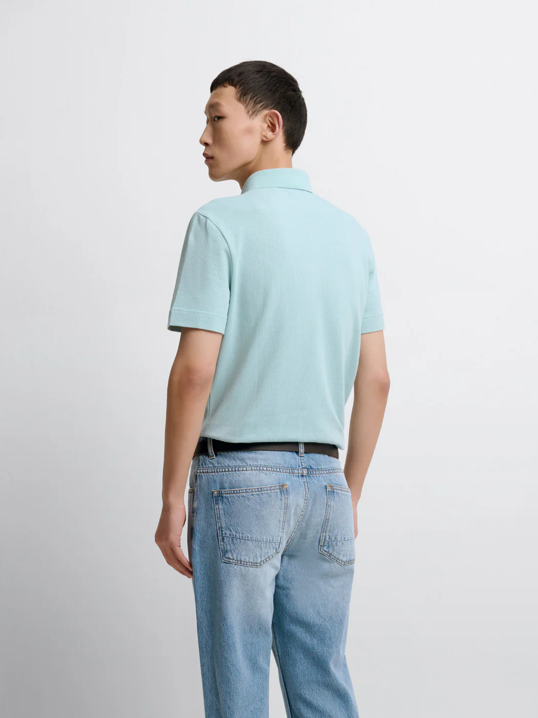 Polo col boutonné en coton