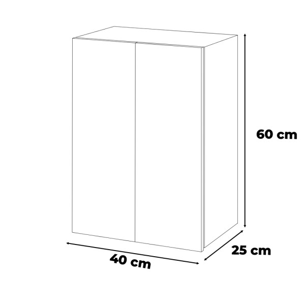 Szafka łazienkowa wisząca nad umywalkę 40cm hugo biały mat