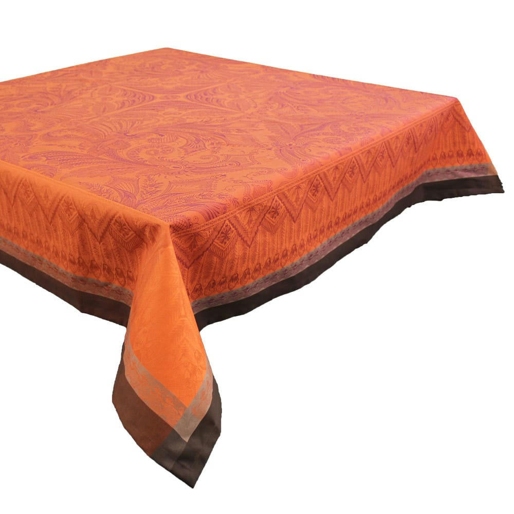 GRACE FLAMBOYANT - Nappe antitache déperlant pur coton rouge 174X254