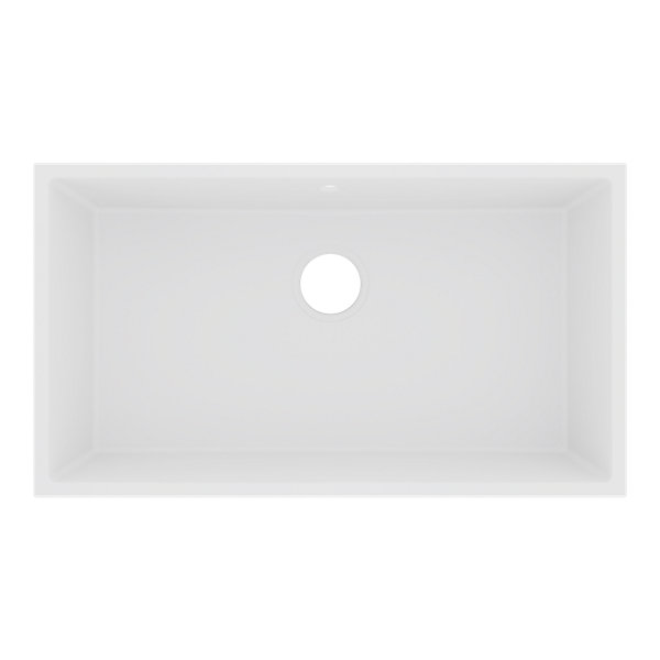 évier de cuisine en composite de quartz blanc 1 bac à encastrer GoodHome Sorrel