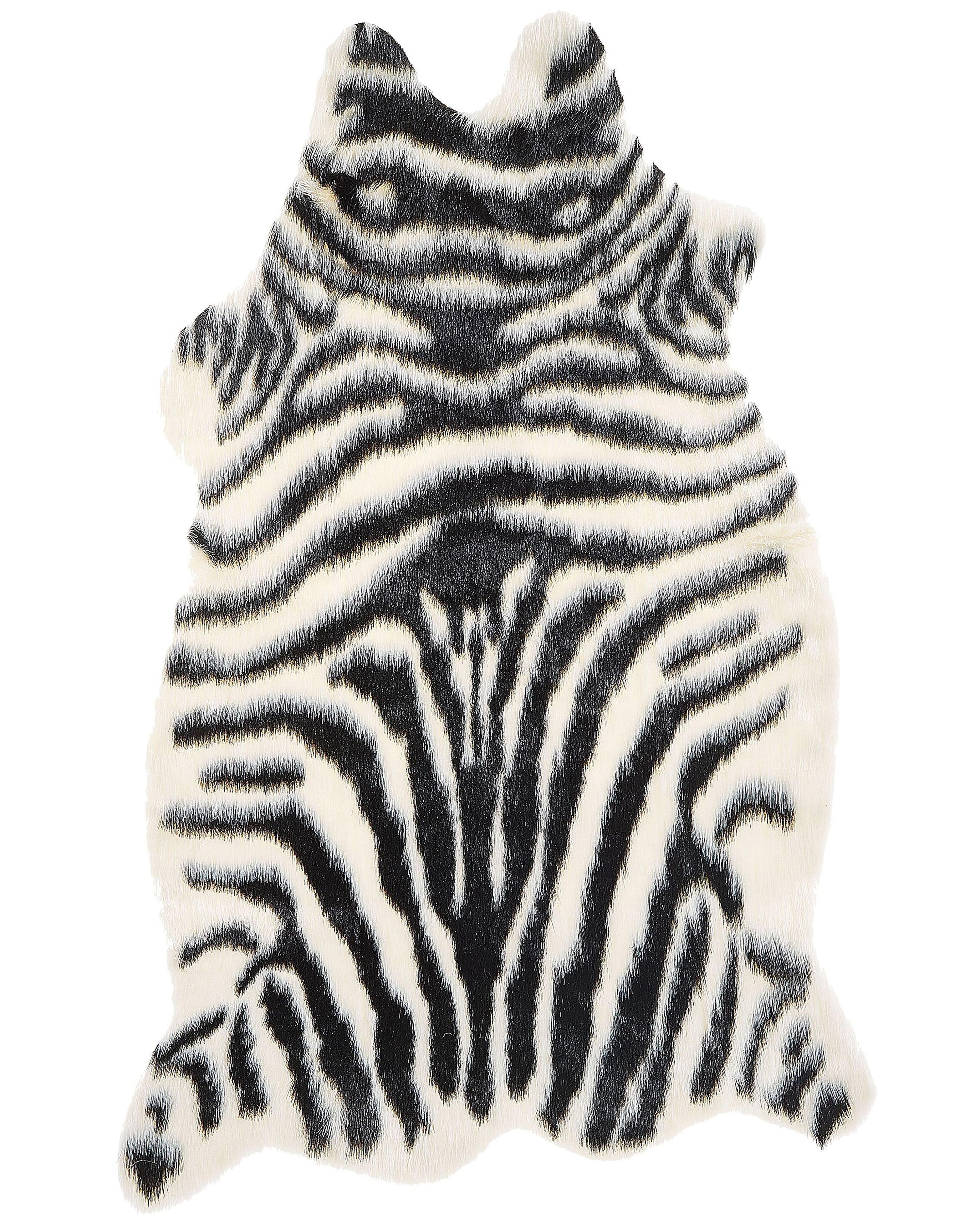 Faux Fur Rug NAMBUNG White Black 60 x 90 cm