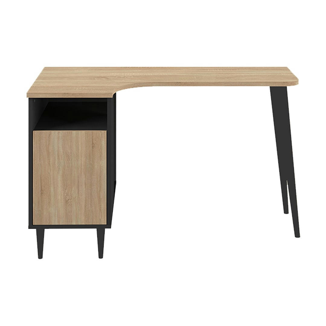 NOOK - Bureau effet bois noir et chêne naturel