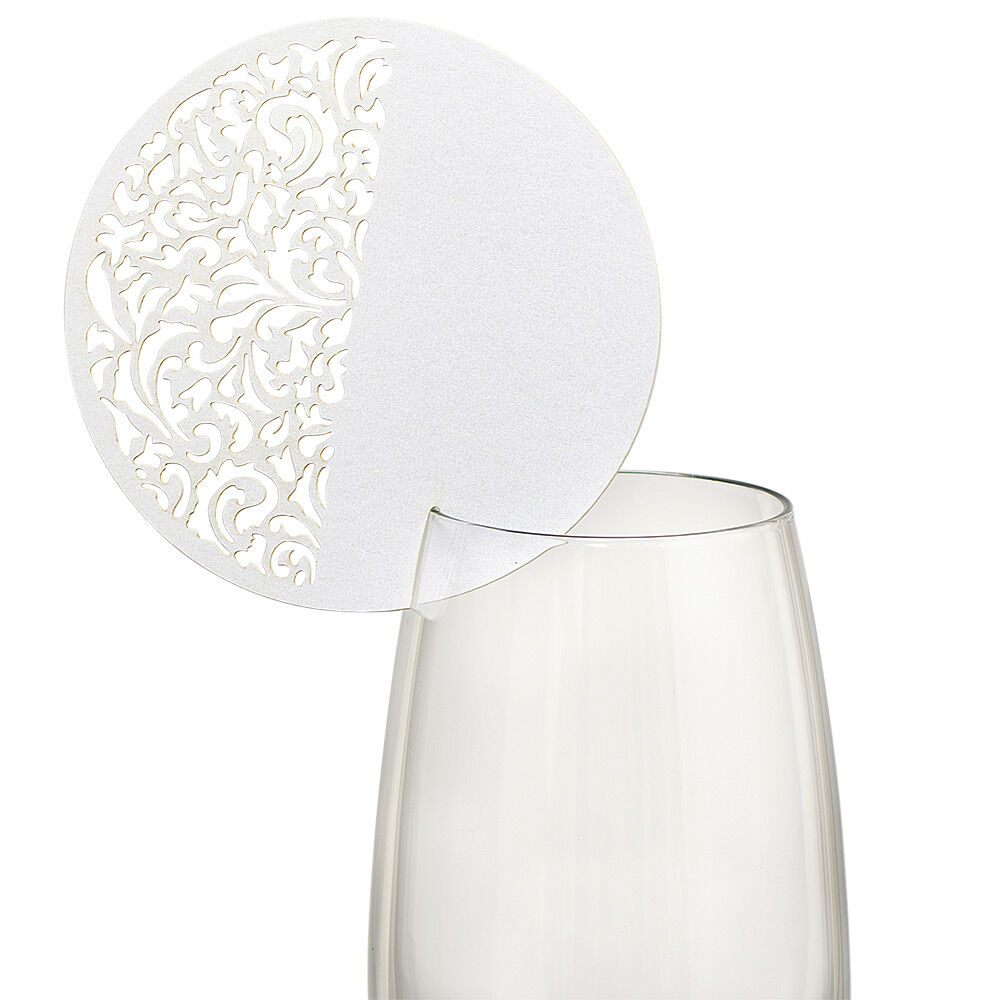 Marque place rond effet dentelle x 6