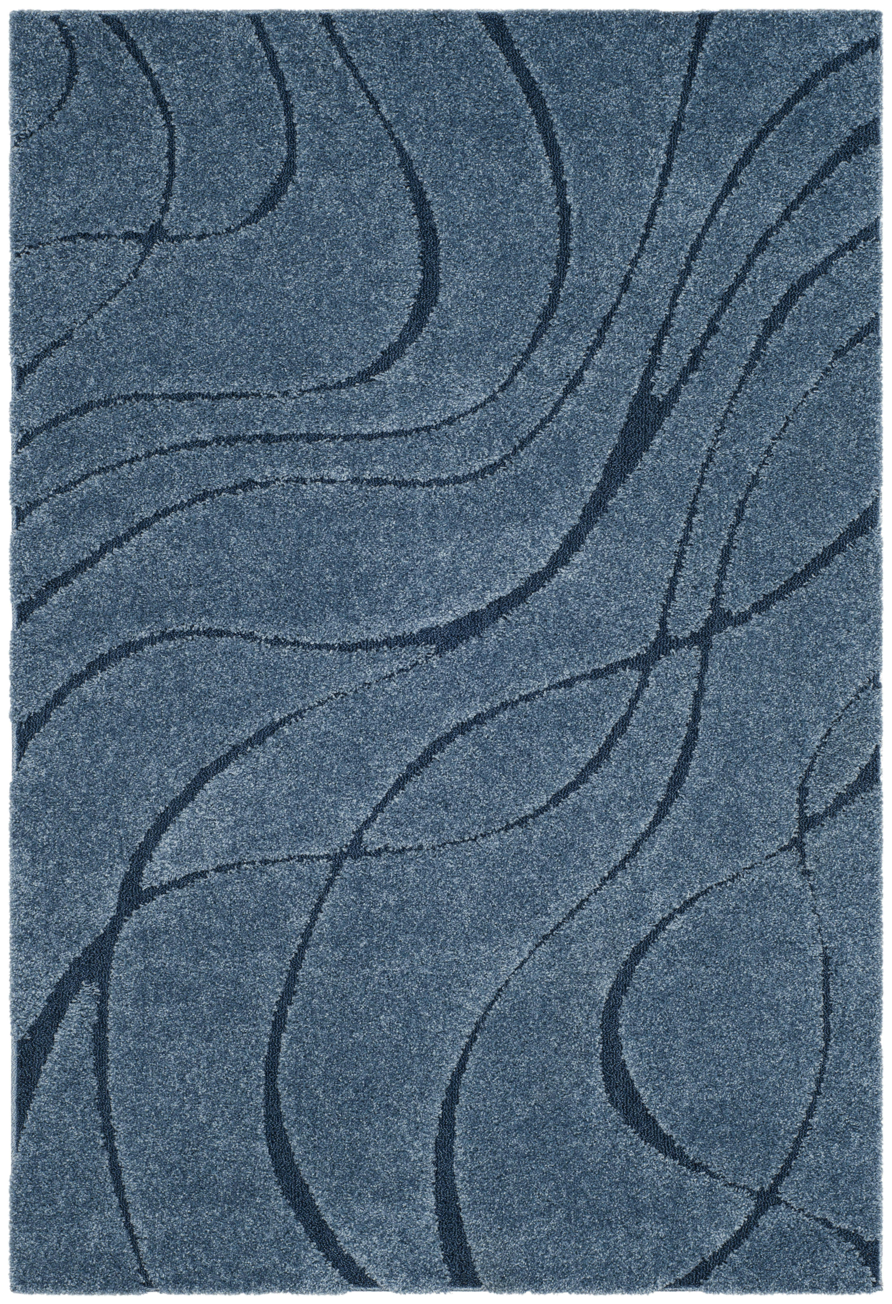 FLORIDA SHAG - Tapis de salon interieur en bleu clair & bleu, 183 x 274 cm