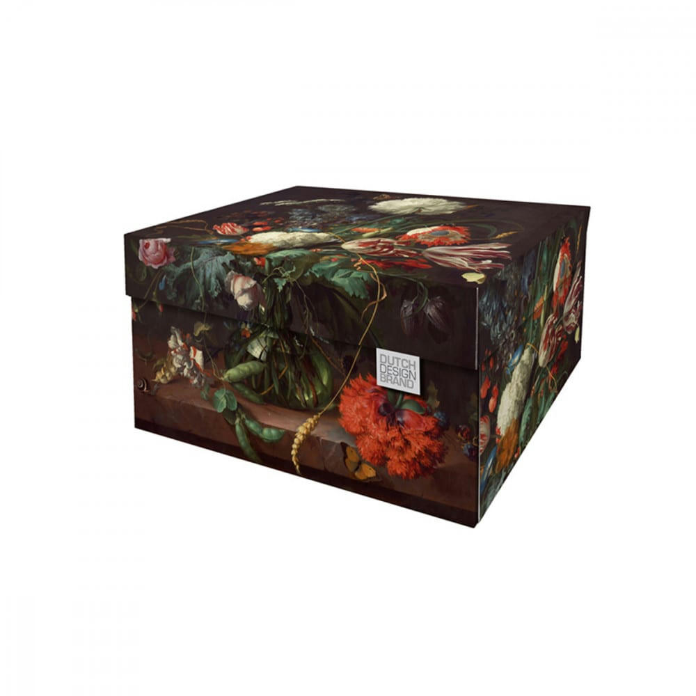 FLOWERS - Lot de 2 petites boites de rangement carton multicolore 28x21x14cm