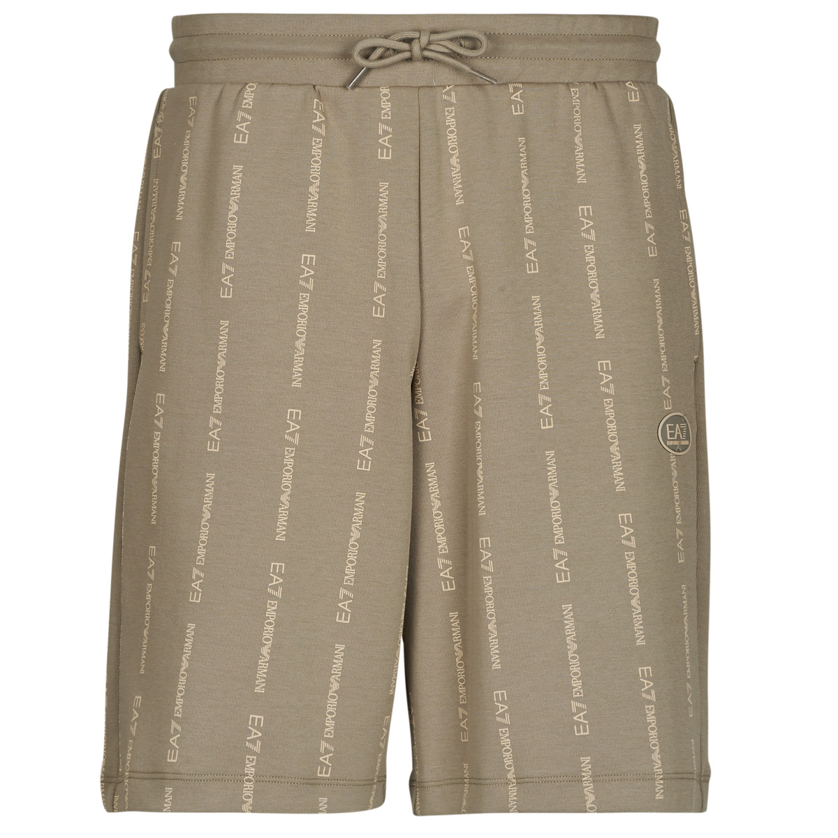 Emporio Armani EA7 - TRAIN GRAPHIC BERMUDA MONOGRAM PRINTED - Taupe / Beige