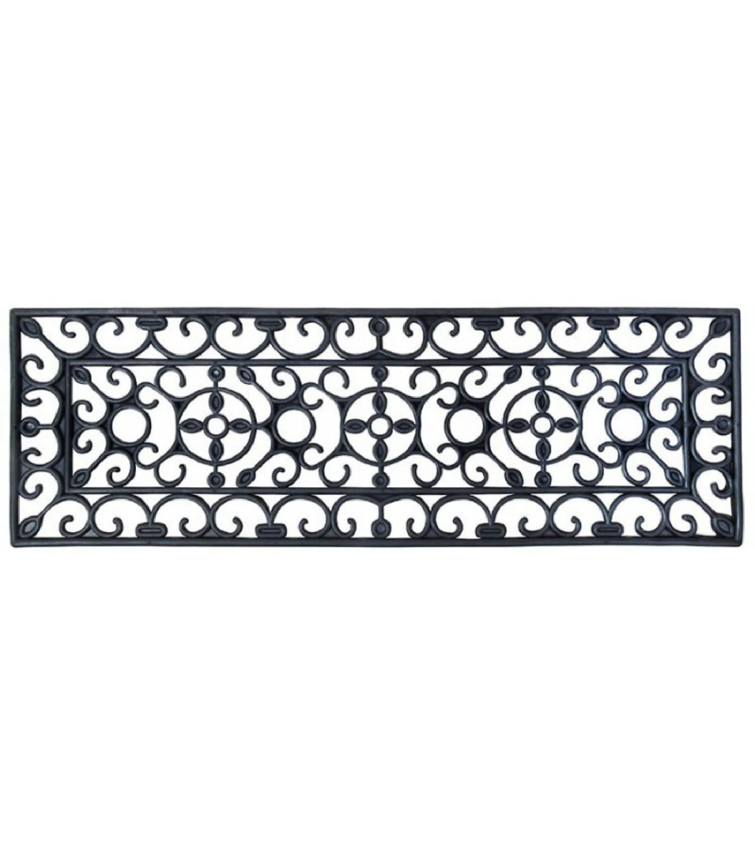 ENTRÉE - Paillasson en caoutchouc noir 74,5x25