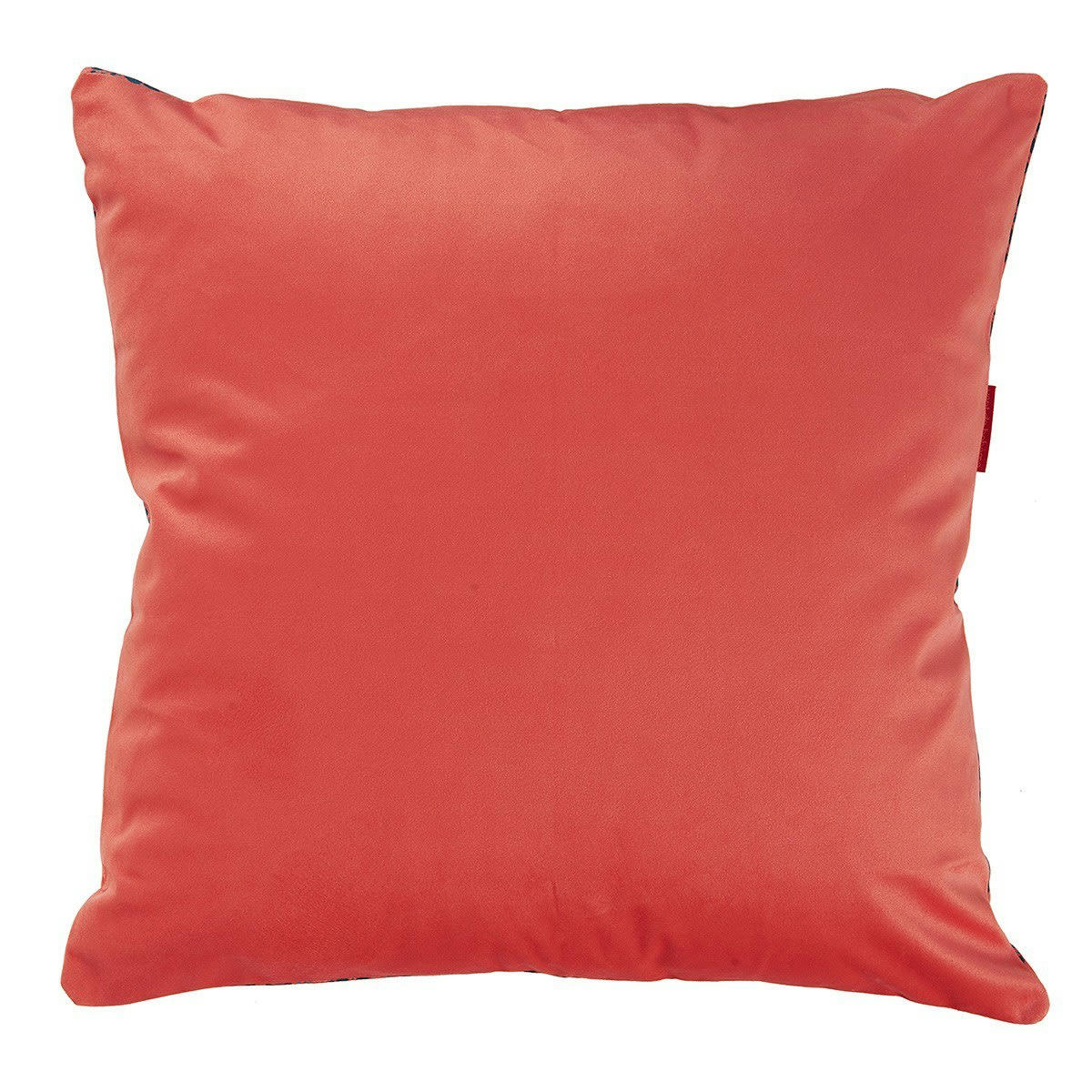HANOÏ - Housse de coussin velours imprimé graphique rose 45x45cm