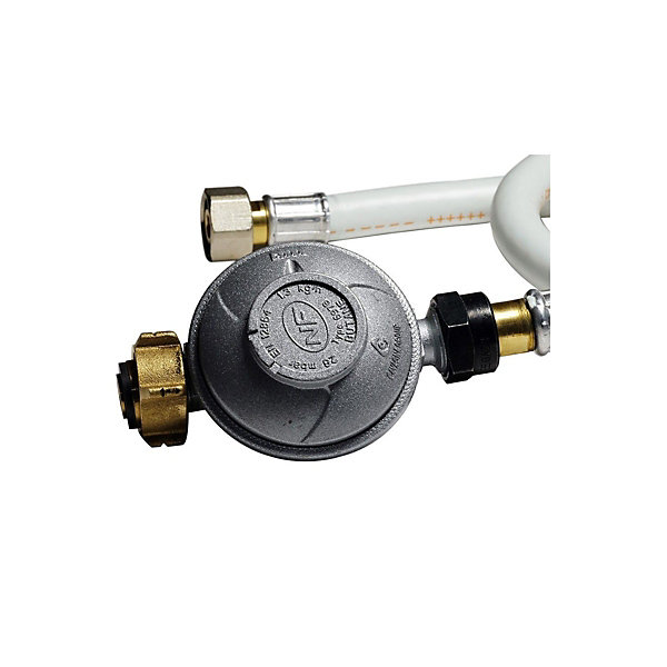 Kit détendeur gaz 28 mbar Butane   Tuyau gaz flexible 1m Poêle à gaz Chauffage gaz Barbecue gaz