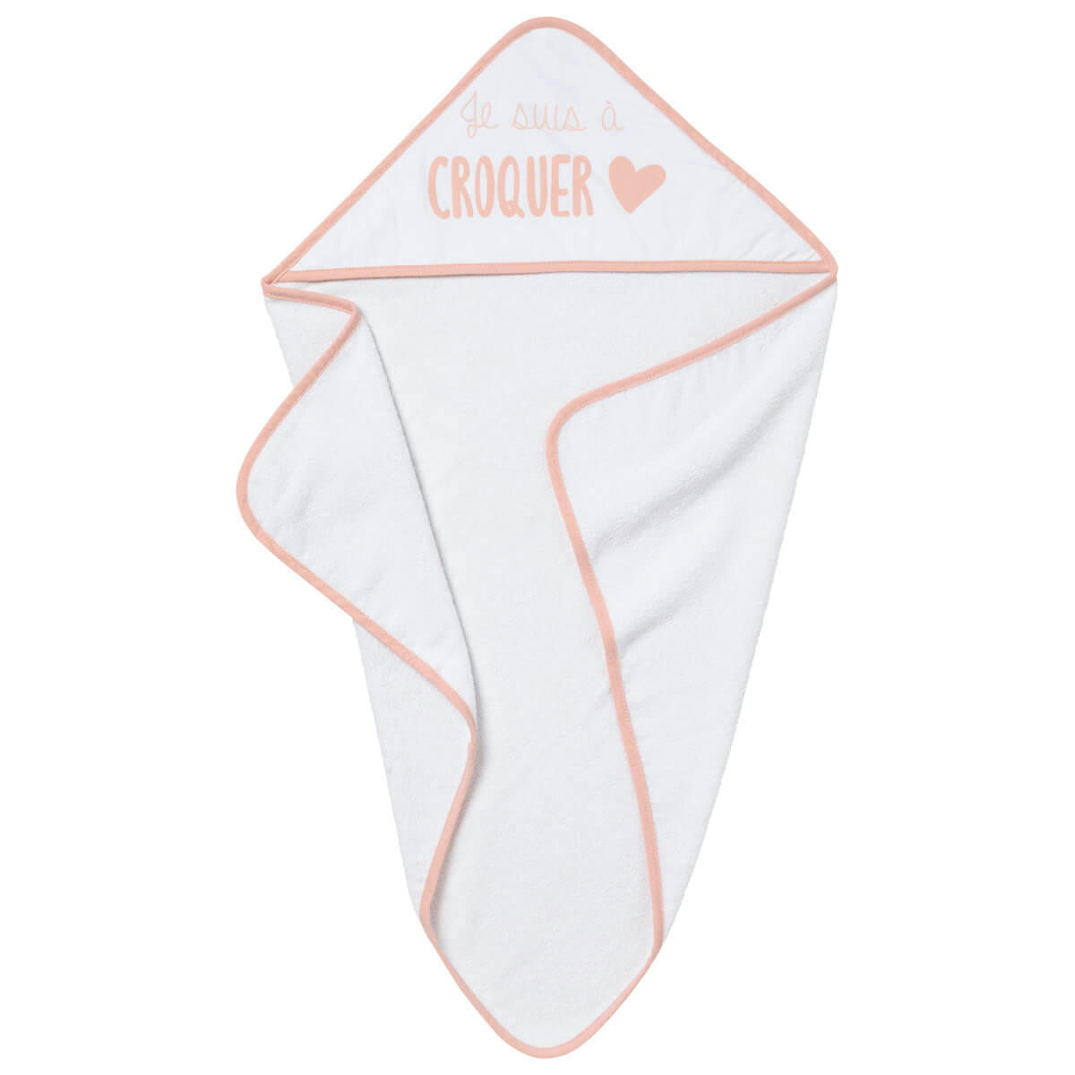 - Cape de bain bébé rose en coton 70x70 cm