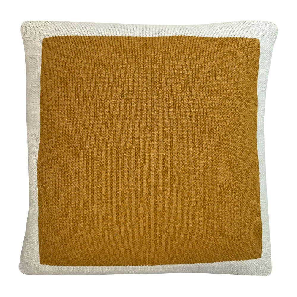 Malagoon Solid Gebreide Poster Sierkussen 50 x 50 cm - Sunset Yellow