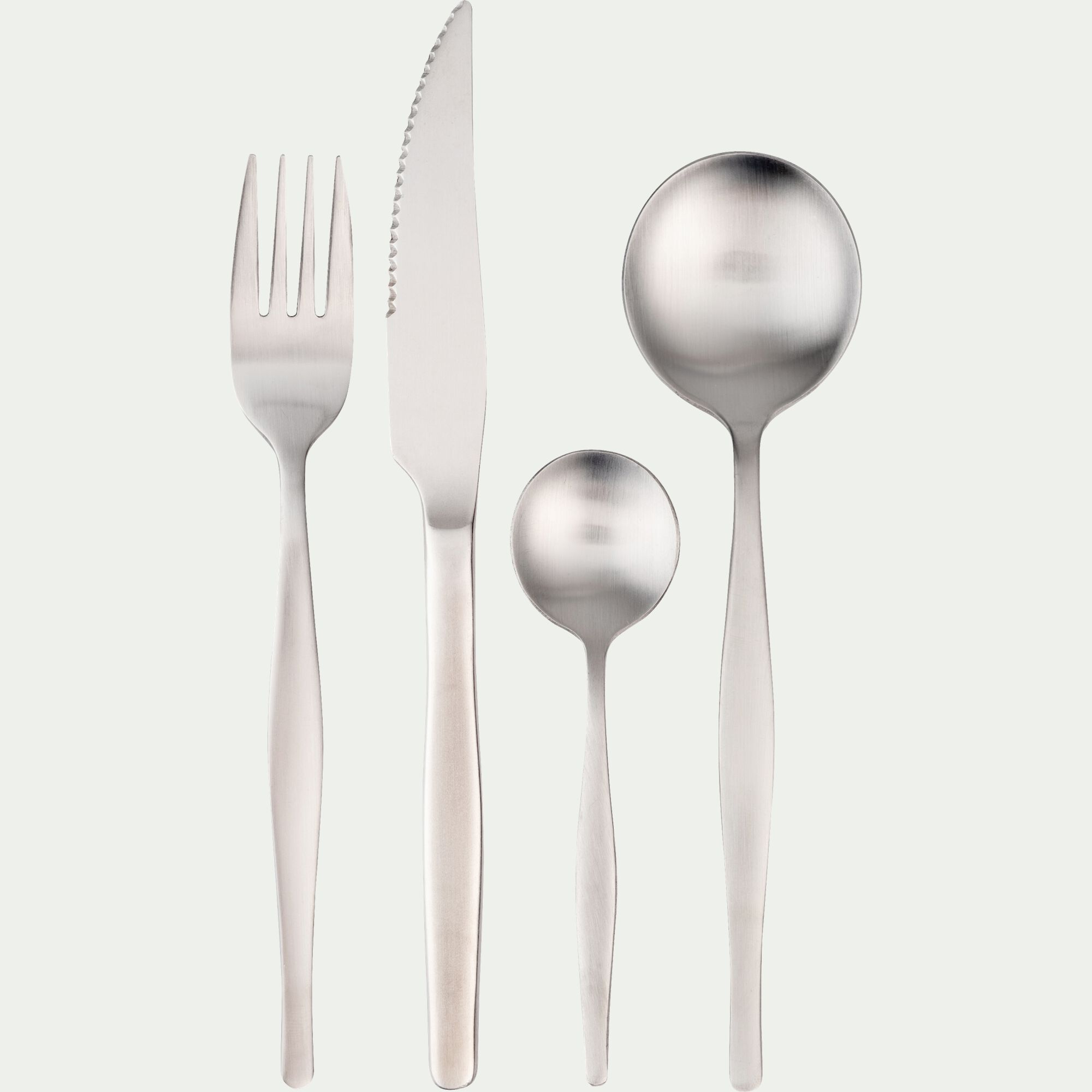 VAQUI - Ménagère 16 pièces en inox satiné - gris argenté