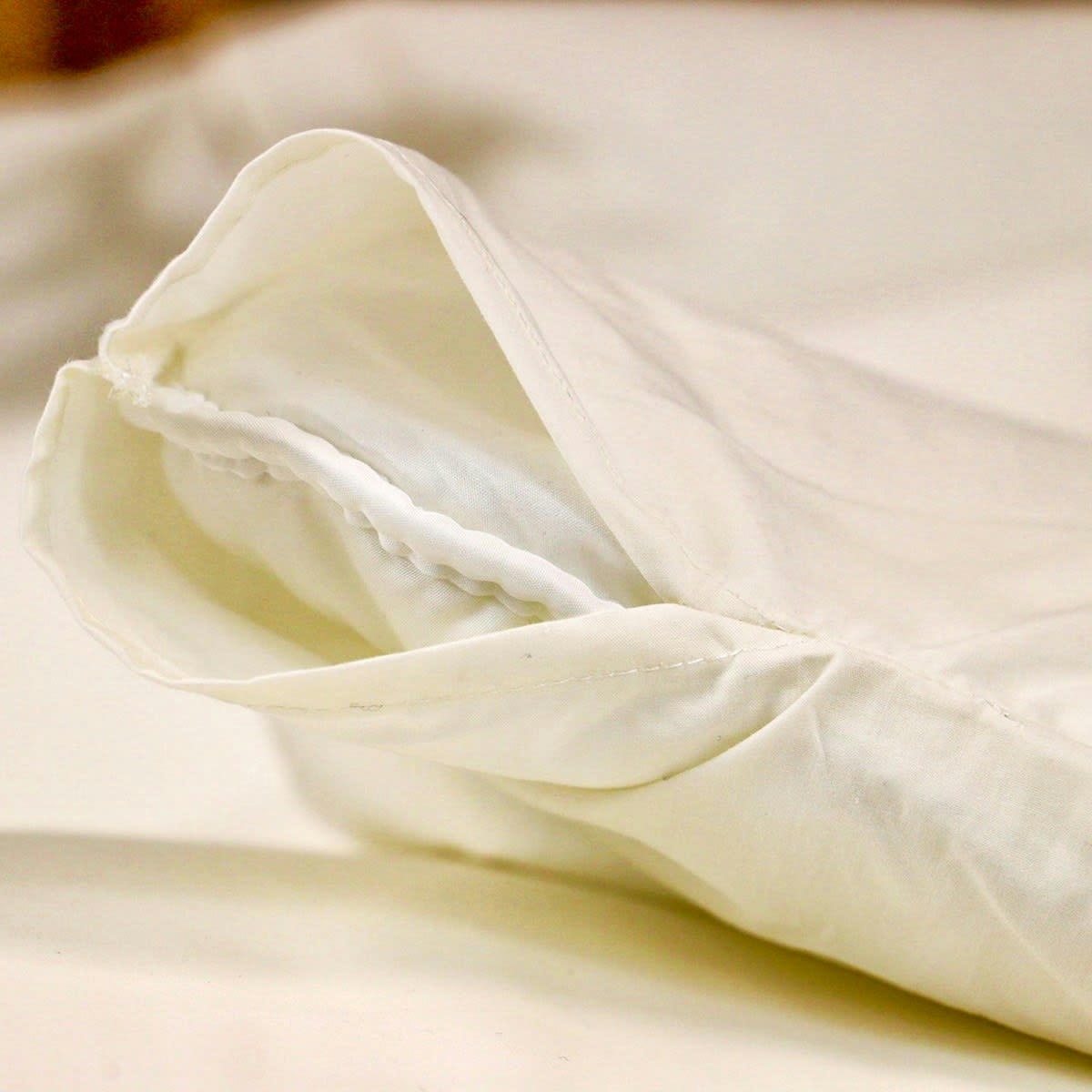 HDC DESIREE - Housse de couette 200 fils en percale de coton ivoire 200x200 cm