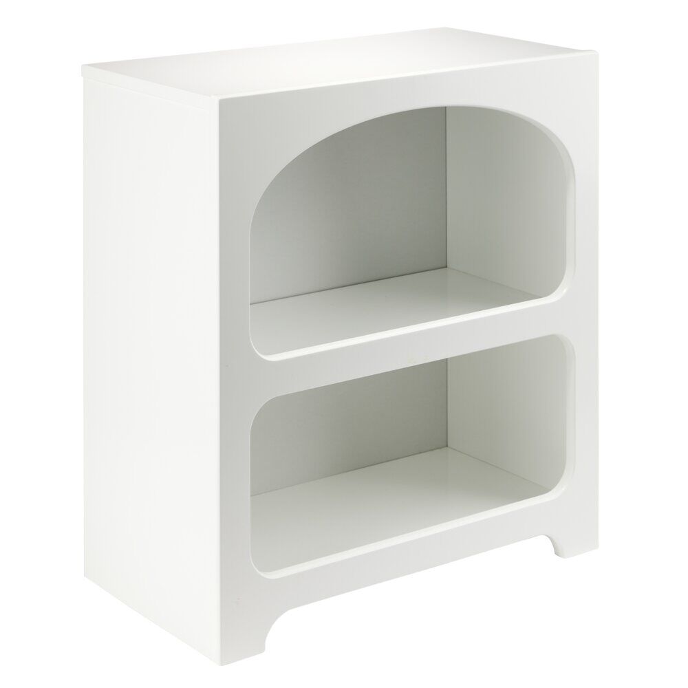 Table de chevet en bois 2 niches Moderna blanche L45xP24,5xH50cm