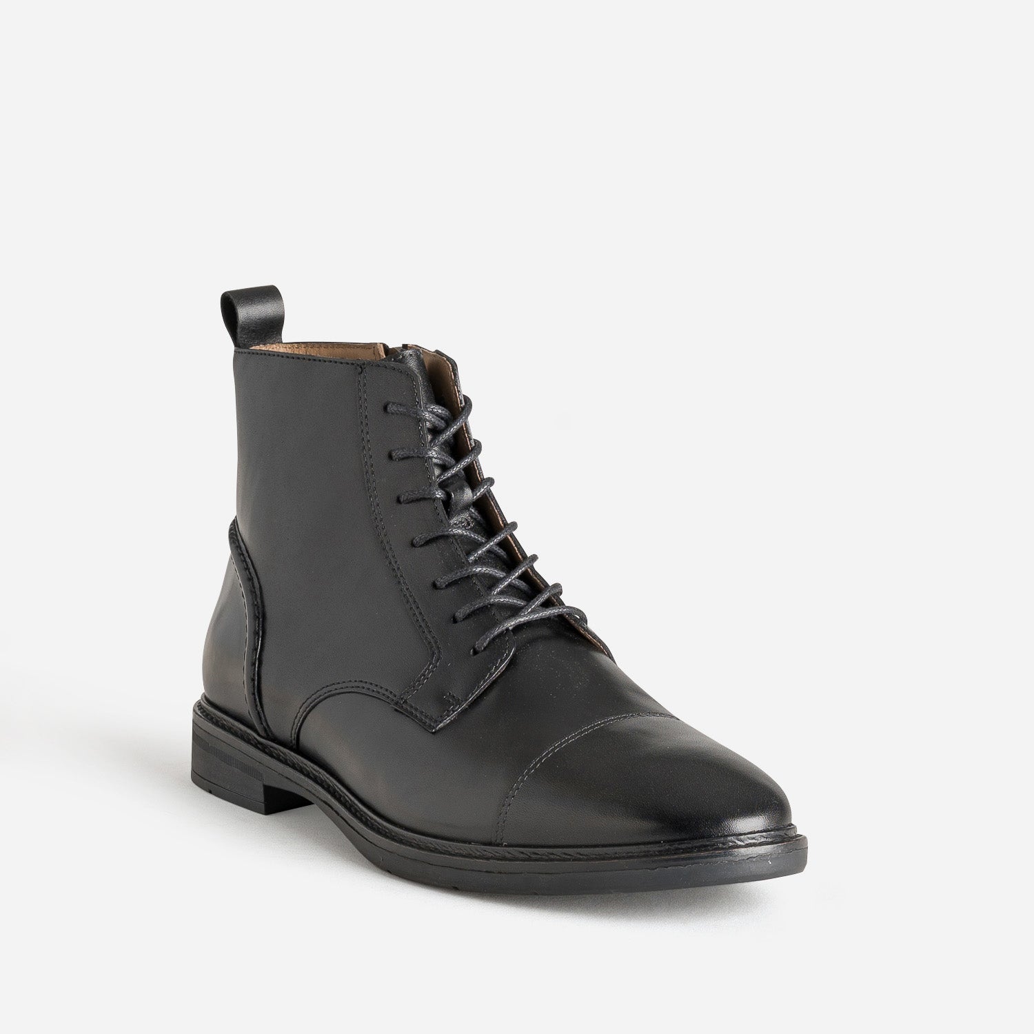 Boots à lacet noir cuir