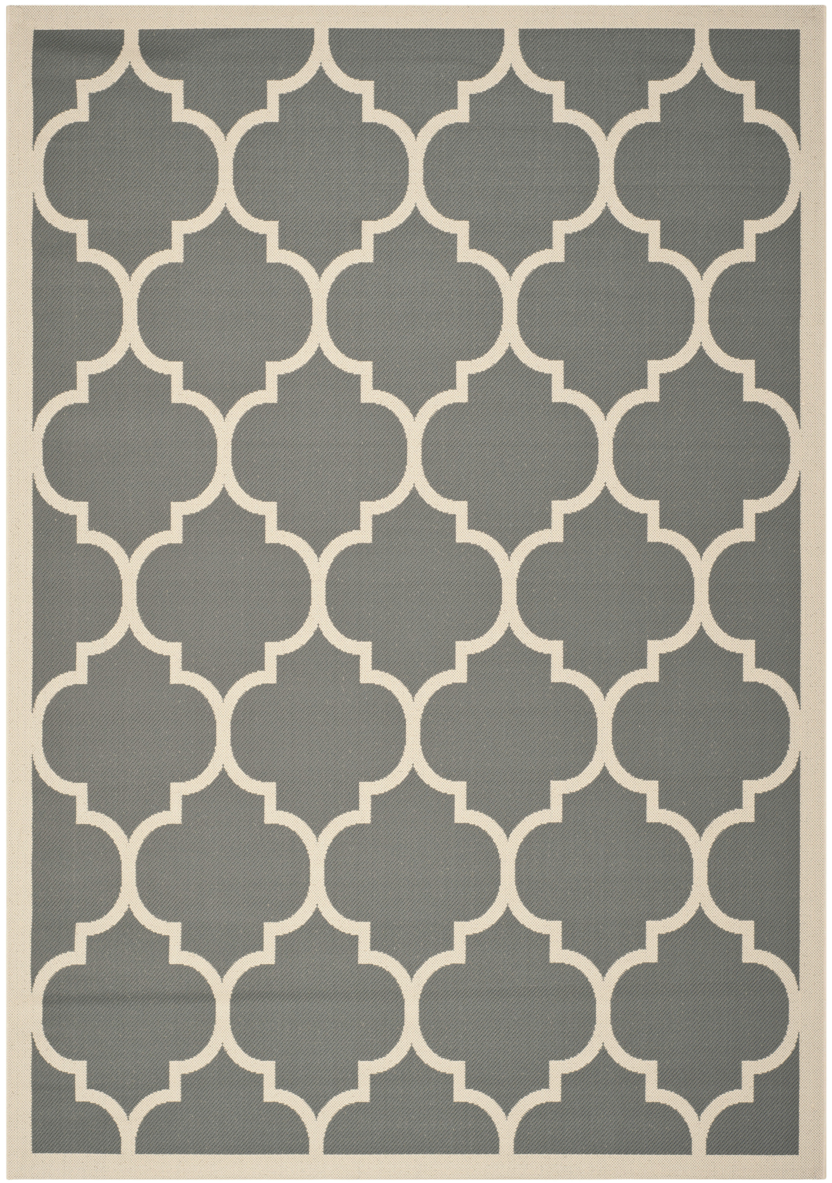 COURTYARD - Tapis interieur & exterieur en gris anthracite & beige, 201 x 290 cm