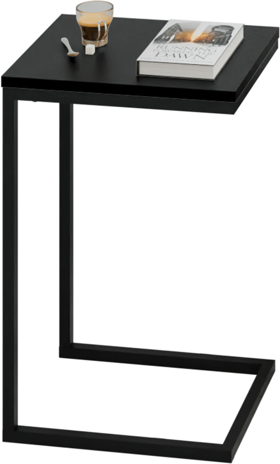 Stolik pomocniczy boczny kawowy przystawny pod laptopa metalowy czarny loft