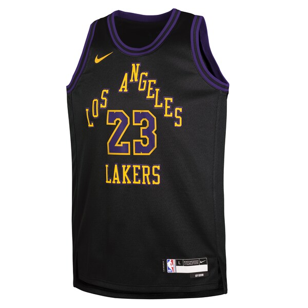 LeBron James Los Angeles Lakers Nike Youth 2025/26 City Edition Swingman Jersey - Black