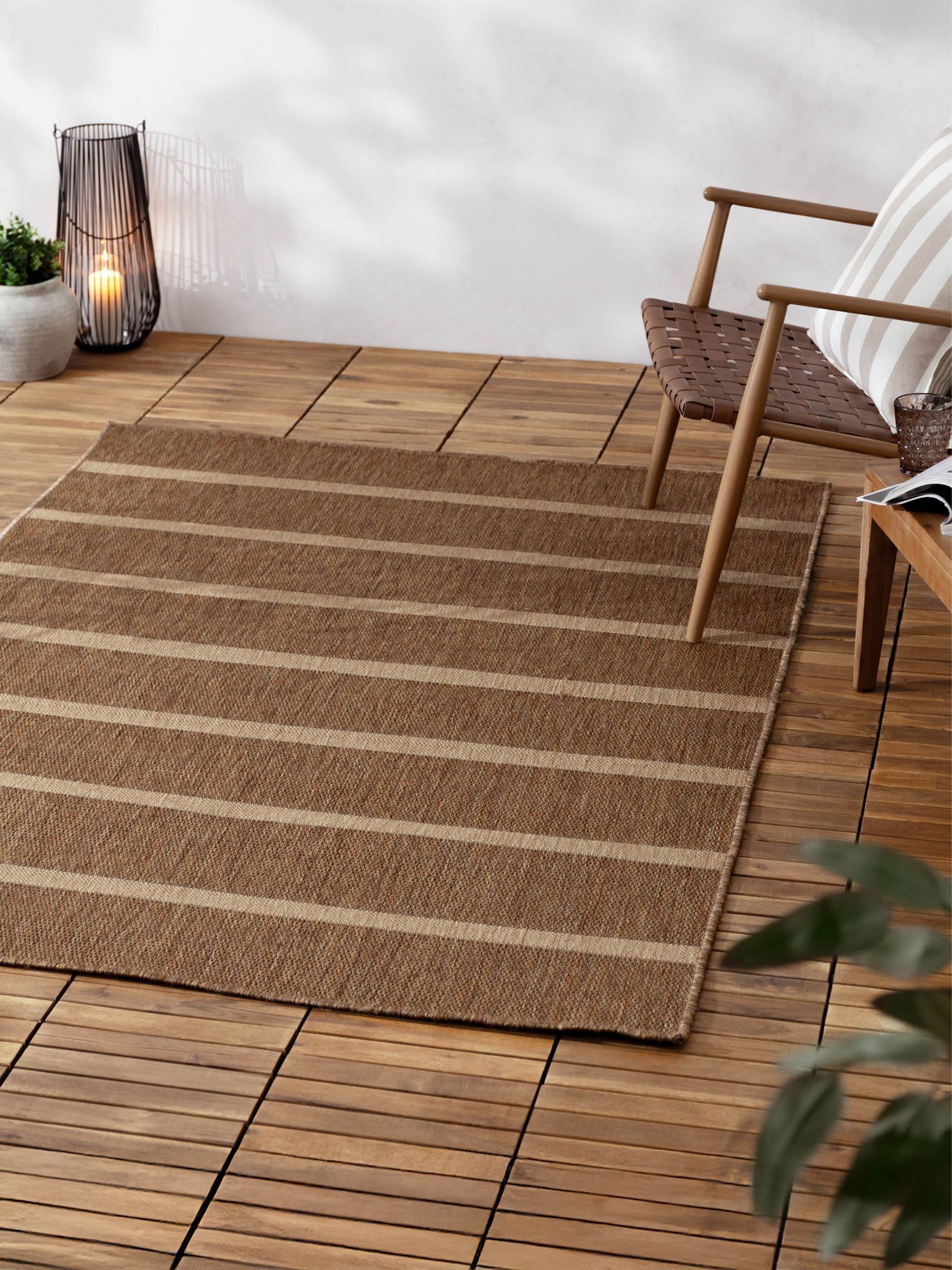 Yard Natural Tala Stripe Natural Tala Stripe Jute Effect Indoor/Outdoor Rug