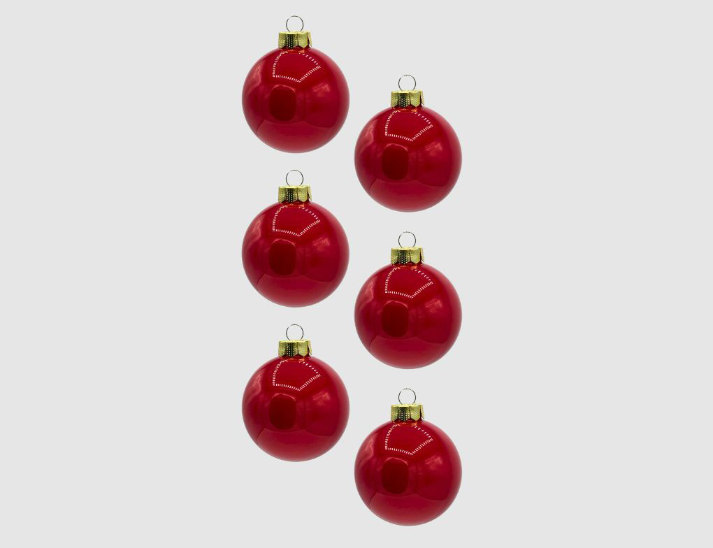 Weihnachtskugeln Rot Glas Ø8cm opal